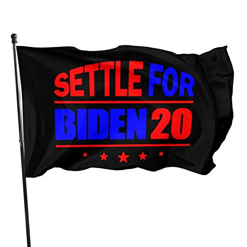 QFLQ Settle for Biden 3x5 ft Double Stitch Around The Edge with Two Brass Buttonholes