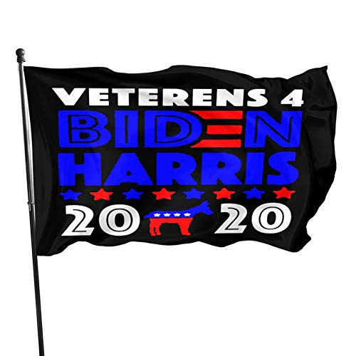 QFLQ Veterans for Biden Harris 2020 3x5 ft Double Stitch Around The Edge with Two Brass Buttonholes