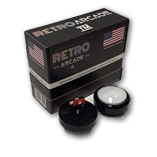 RetroArcade.us Arcade Game Dome Illuminated Button for Arcade and Crane Machines White