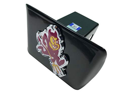 AMG Auto Emblems Arizona State Sparky Metal Emblem on Black Metal Hitch Cover AMG Auto Emblems Arizona State Sparky Metal Emblem on Black Metal Hitch Cover