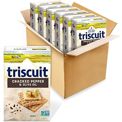 Triscuit Cracked Pepper  and  Olive Oil Whole Grain Wheat Crackers, 6 - 8.5 oz Boxes
