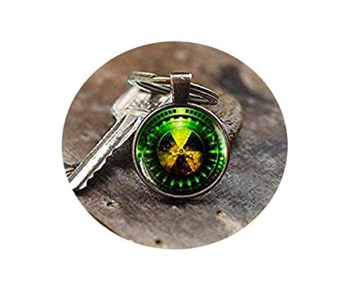 Radiation Hazard Symbol Keychain, Radioactive Chemistry Keychain, Physics Keychain, Sci Fi Science Keychain, Fallout Keychain ?key chain or necklace