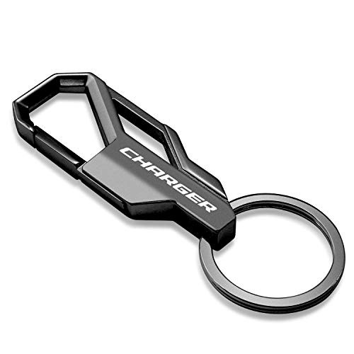 iPick Image for - Dodge Challenger R/T Classic Gunmetal Black Snap Hook Metal Key Chain Keychain