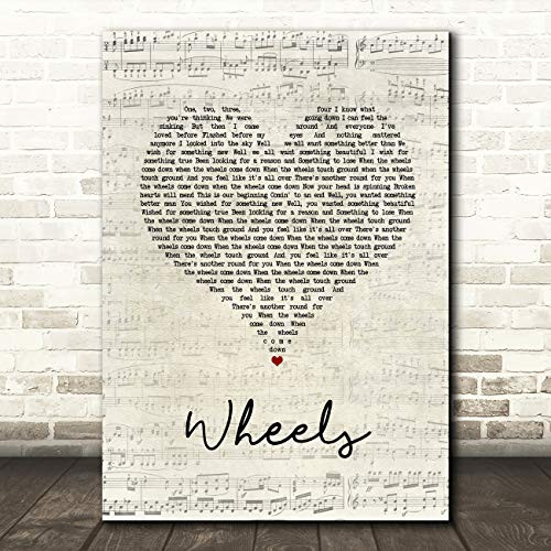 Wheels Script Heart Song Lyric Quote Music Print Wheels Script Heart Song Lyric Quote Music Print
