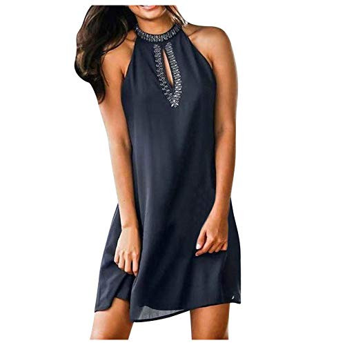 ONHUON Casual Dresses for Women, Women's V Neck Maxi Dress Sleeveless Boho Beach Sundress Plus Size Cami Dress Summer Party Dresses for Women Party Wedding