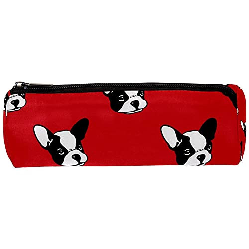 imobaby French Bulldog Dog Red Pencil Cases Pen Zipper Bag Cosmetic Pouch for Women Teen Girl Boy Students