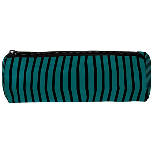 imobaby Stripe Black Green Pencil Cases Pen Zipper Bag Cosmetic Pouch for Women Teen Girl Boy Students