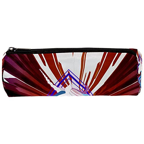 imobaby Unicorn Red Pencil Cases Pen Zipper Bag Cosmetic Pouch for Women Teen Girl Boy Students