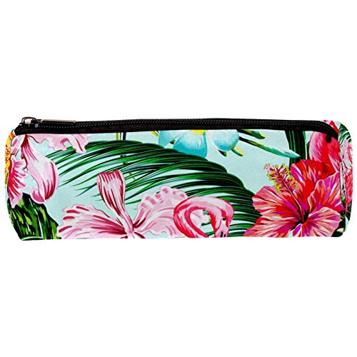 imobaby Tropical Flamingo Blue Pencil Cases Pen Zipper Bag Cosmetic Pouch for Women Teen Girl Boy Students