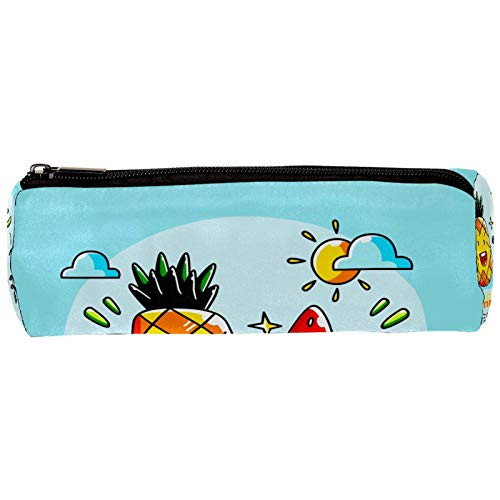 imobaby Blue Pineapple Pencil Cases Pen Zipper Bag Cosmetic Pouch for Women Teen Girl Boy Students