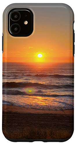 iPhone 11 Ocean Waves Beach Theme Sunrise Phone Case Orange Hue Case