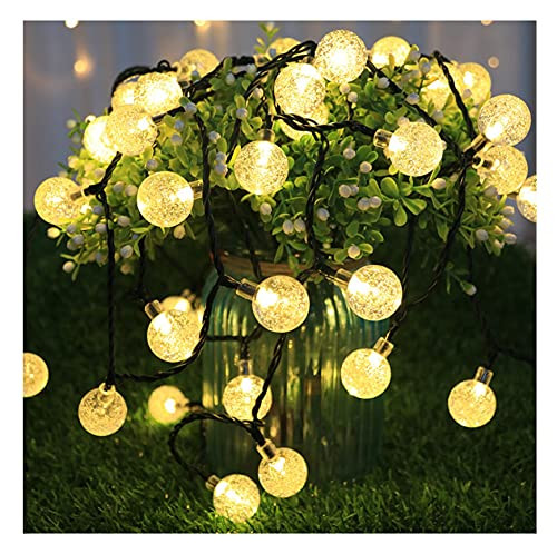 Solar String Lights Garden Lamp with 50 LED Bulb ,Outdoor String Lights Multi-Colored Waterproof Crystal Ball Fairy Lights, Decoration Lighting for Home, Garden, Patio, Yard, Christmas -Warm White- Solar String Lights Garden Lamp with 50 LED Bulb ,Outdoor String Lights Multi-Colored Waterproof Crystal Ball Fairy Lights, Decoration Lighting for Home, Garden, Patio, Yard, Christmas -Warm White-