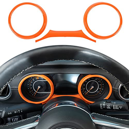 SQQP Dash Board Panel Trim Frame Bezel for 2018-2021 Jeep Wrangler JL JLU  and  Jeep Gladiator JT-Orange-