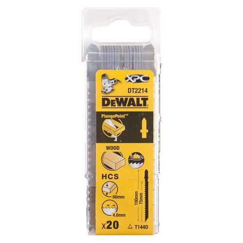 Dewalt DT2214-QZ Jigsaw Blade HCS wood, up to 2.36" (20 piece)