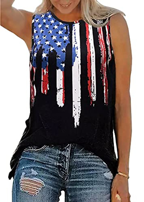 BOMYTAO American Flag Tank Tops for Women 4th of July Stars Stripes Graphic Tees US Flag Patriotic Sleeveless Tank Shirt -Black, X-Large, x-l- BOMYTAO American Flag Tank Tops for Women 4th of July Stars Stripes Graphic Tees US Flag Patriotic Sleeveless Tank Shirt -Black, X-Large, x-l-
