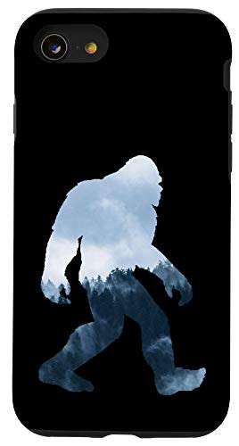 iPhone SE -2020- / 7 / 8 Bigfoot Figure Sasquatch Yeti Forest Double Exposure Case