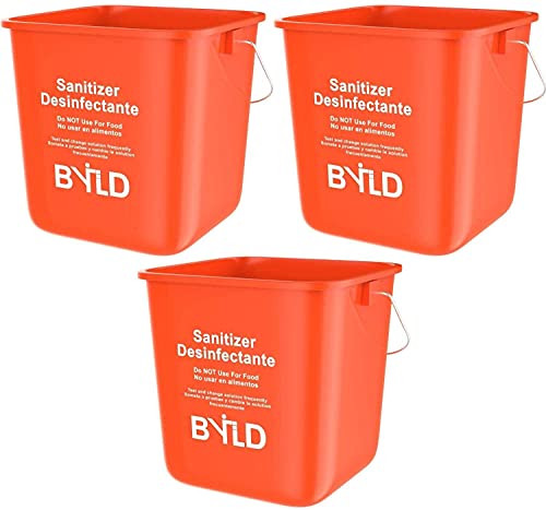 BYLD - Red Sanitizing Bucket - 6 Quart Cleaning Pail -3-