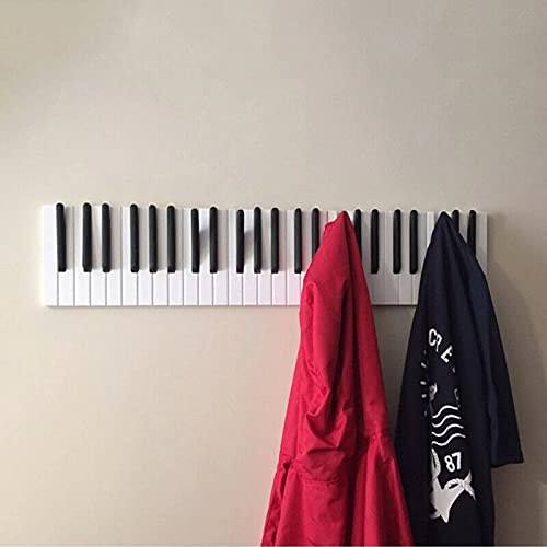 Wall Mounted Coat Rack, Piano Wooden Coat Racks Piano Keys Wall Mounted Hook Hanger Decors Storage Shelf for Hanging Clothes, Hats, Bag -40cm- Wall Mounted Coat Rack, Piano Wooden Coat Racks Piano Keys Wall Mounted Hook Hanger Decors Storage Shelf for Hanging Clothes, Hats, Bag -40cm-