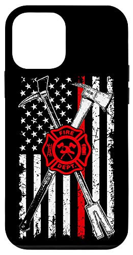 iPhone 12 mini Patriotic Design Axe Halligan Thin Line Red Firefighter Case