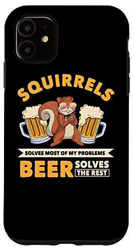 iPhone 11 Solution Squirrels and Beer Clothes Costume Gift Squirrel Case