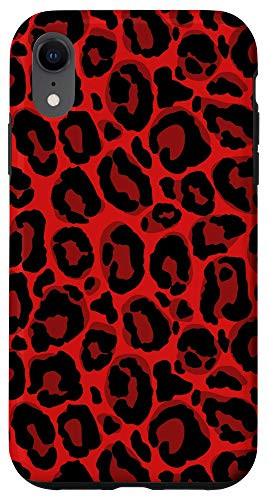 iPhone XR Red Leopard Phone Case Cheetah Skin Pattern Women Case