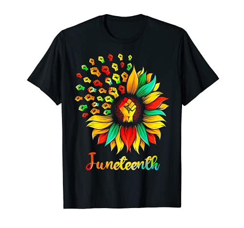Sunflower Fist Juneteenth Black History African American T-Shirt
