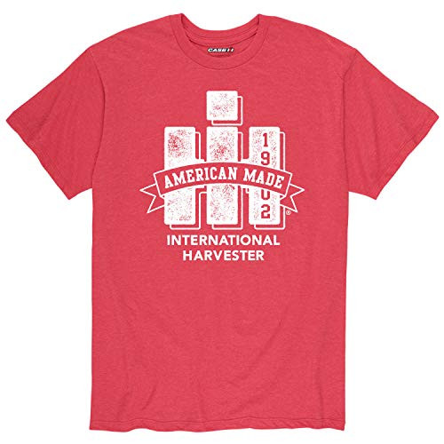 IH American Made Transtone - CASE IH International Harvester Men's Short Sleeve Graphic T-Shirt Heather Red