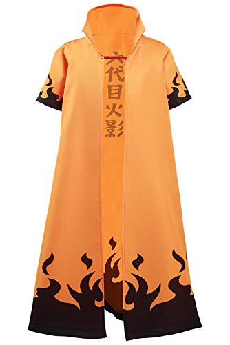 Kids 4th Hokage Cloak Jacket Robe Minato Namikaze Cape Kimono Anime Cosplay Costume Outfit -Large, 6th Hokage-