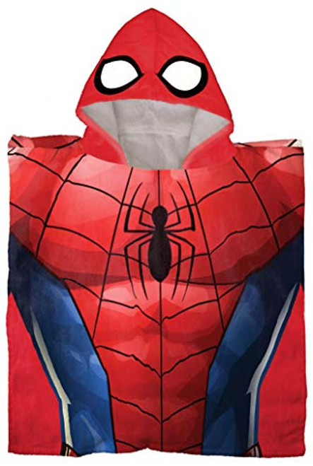 Marvel Avengers Spiderman Kids Bath/Pool/Beach Hooded Poncho - Super Soft and Absorbent Cotton Towel, Measures 22 x 22 Inches -Official Marvel Product- Marvel Avengers Spiderman Kids Bath/Pool/Beach Hooded Poncho - Super Soft and Absorbent Cotton Towel, Measures 22 x 22 Inches -Official Marvel Product-