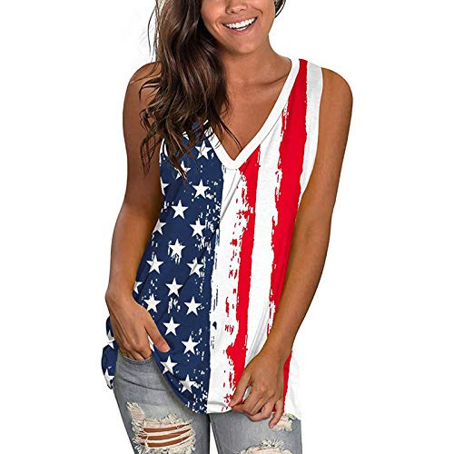 GEMLON Womens American Flag Tank Top 4th of July T Shirt USA Stars and Stripes Patriotic Shirts White GEMLON Womens American Flag Tank Top 4th of July T Shirt USA Stars and Stripes Patriotic Shirts White