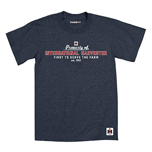 Property of IH - CASE IH International Harvester Men's Short Sleeve Graphic T-Shirt Heather Blue Property of IH - CASE IH International Harvester Men's Short Sleeve Graphic T-Shirt Heather Blue