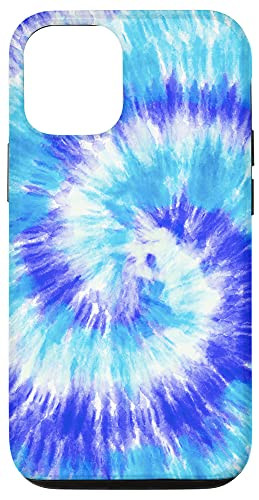 iPhone 12/12 Pro Cool Tie Dye Abstract Swirl Pattern - Blue  and  Purple Case
