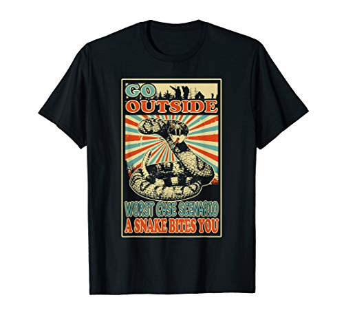 Vintage Go Outside Worst Case Scenario A Snake Bites You T-Shirt