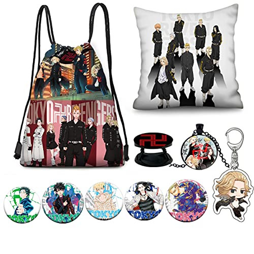Tokyo Revengers Merch, Drawstring Bag Backpack Keychain, Phone Holder, Pins, Necklace -A-