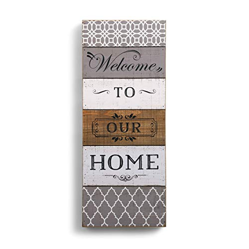 DEMDACO Welcome to Our Home 9 x 22.5 Fir Pallet Wood Painted Wall Art Plaque