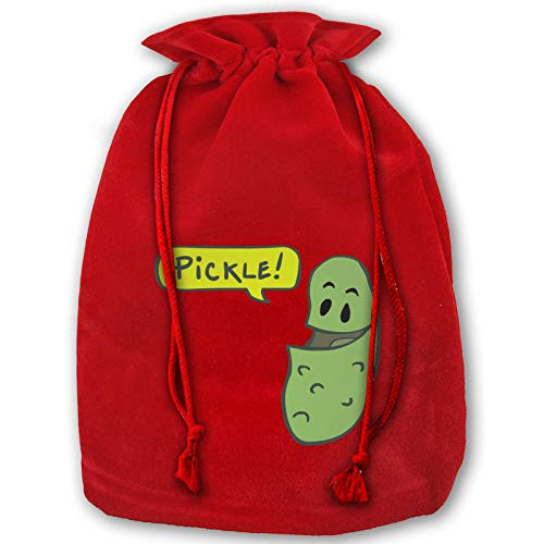Velvet Drawstring Christmas Bag, Pickle Santa's Sack, Reusable Xmas Favor Gift Wrapping Bags for Festival Holiday Party Velvet Drawstring Christmas Bag, Pickle Santa's Sack, Reusable Xmas Favor Gift Wrapping Bags for Festival Holiday Party