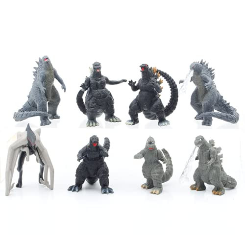 Godzilla Toys 8-piece Set of Monster King Godzilla Figures Godzilla VS King Kong Toys Mini Godzilla Set Removable Cake Plate