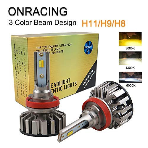 H8 LED Headlights Bulbs 3 color Extremely Bright Car H11 Bulb CANbus Hi/Lo Beam Bulbs Cool White H9 Conversion Kits-18 month warranty(H11/H9/H8) H8 LED Headlights Bulbs 3 color Extremely Bright Car H11 Bulb CANbus Hi/Lo Beam Bulbs Cool White H9 Conversion Kits-18 month warranty(H11/H9/H8)