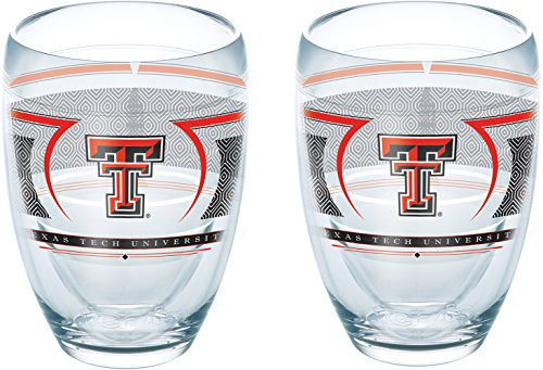 Tervis 1230205 Texas Tech Red Raiders Reserve Insulated Tumbler with Wrap 2 Pack - Boxed 9oz Stemless Wine Glass Clear
