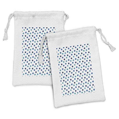 Lunarable Volleyball Fabric Pouch Set of 2, Sports Ball Theme Doodle Style Simplistic Composition Healthy Living, Small Drawstring Bag for Toiletries Masks and Favors, 9" x 6", Pale Blue and Blue