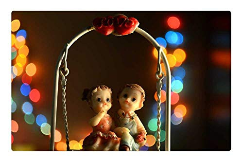 LESGAULEST Doormat Floor Rug/Mat -23.6 x 15.7 inch- - Candle Figures Decoration Lights Ornaments Bokeh
