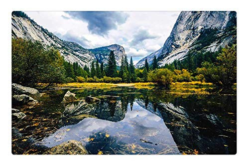 LESGAULEST Doormat Floor Rug/Mat -23.6 x 15.7 inch- - Mirror Lake Yosemite National Park California Water
