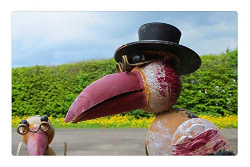 LESGAULEST Doormat Floor Rug/Mat -23.6 x 15.7 inch- - Bird Sheet Metal Artwork Deco Figure Metal Figure