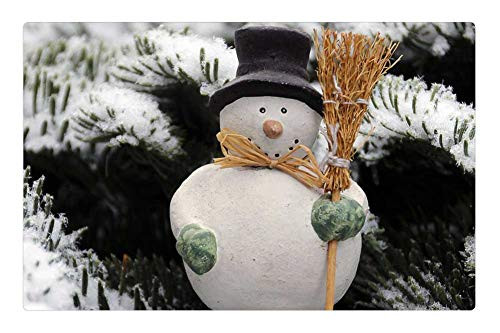 LESGAULEST Doormat Floor Rug/Mat -23.6 x 15.7 inch- - Snow Man Figure Snow Deco Winter Wintry
