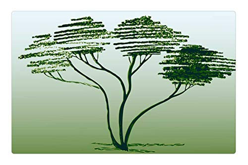 LESGAULEST Doormat Floor Rug/Mat -23.6 x 15.7 inch- - Tree Figure Vector Summer Nature Illustration