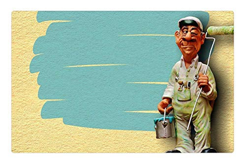 LESGAULEST Doormat Floor Rug/Mat -23.6 x 15.7 inch- - Painter Delete Hauswand Work Figure