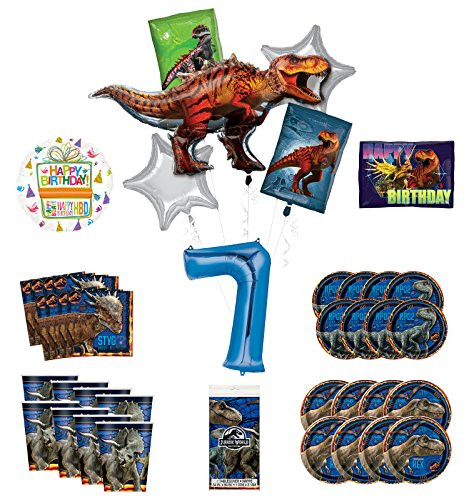 Mayflower Products Jurassic World 7th Birthday Party Supplies 8 Guest Balloon Decoration Kit