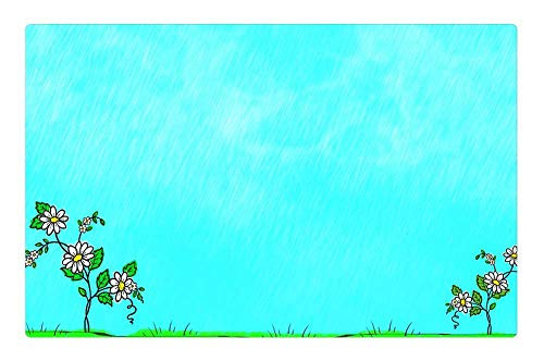 LESGAULEST Doormat Floor Rug/Mat -23.6 x 15.7 inch- - Meadow Flowers Figure Plants Grass Green