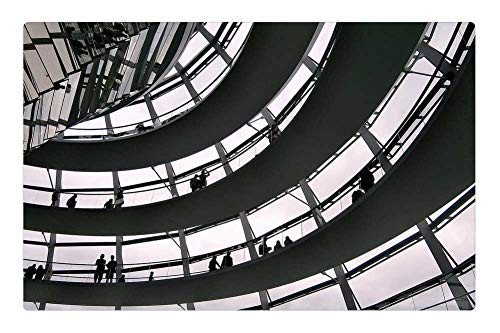 LESGAULEST Doormat Floor Rug/Mat -23.6 x 15.7 inch- - Glass Dome Berlin Reichstag Architecture Mirror