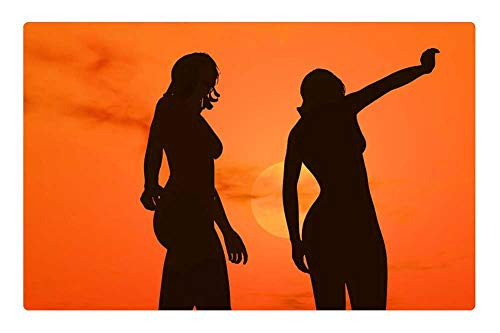 LESGAULEST Doormat Floor Rug/Mat -23.6 x 15.7 inch- - Female Figures Silhouette Women Young Isolated